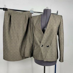 Sasson 2 Piece Matching Skirt Suit Set Pencil Skirt & Blazer Womens Size 10